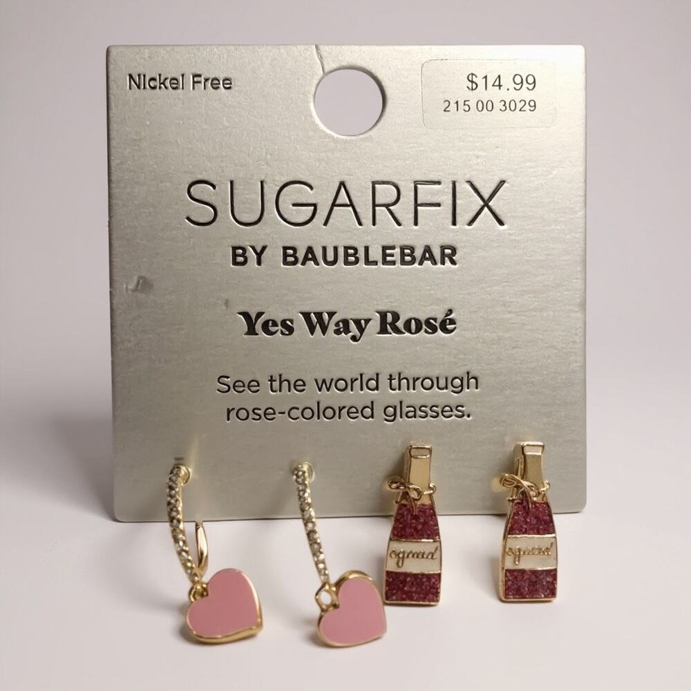 Sugarfix by Baublebar Yes Way Rosé Earring Set | Limited Rosé Collection